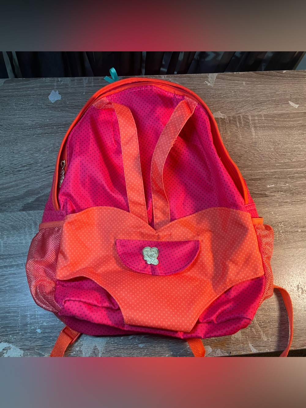 Our Generation Kids Pink and Orange Heart Backpack for 18” Dolls